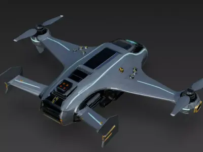 Lightweight Reconnaissance Drone Low-poly 3D model