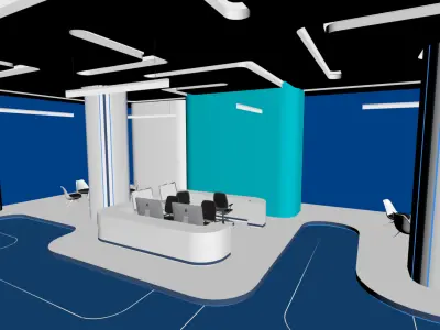 Exhibition Interior and Display Structure 3D Model 3D model