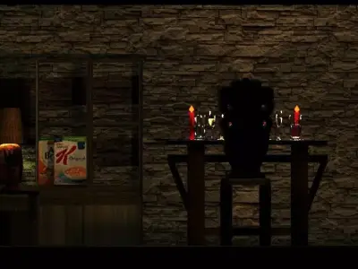 romantic dinner 3D model