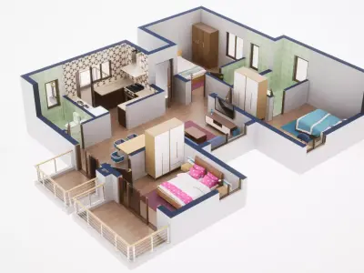 3D Floor Plan 42 3D model