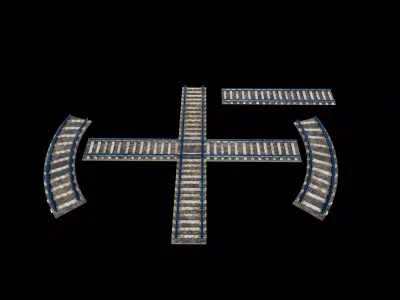 Railway Track 02 3D model