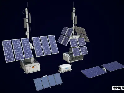 Solar Panel Collection Low-poly 3D model