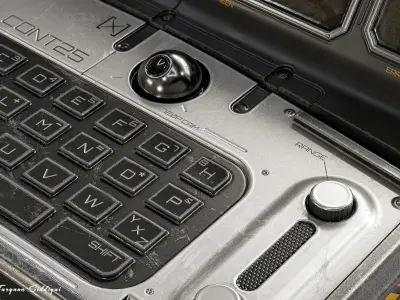 Sci-fi Controller PC V25 PBR Low-poly 3D model