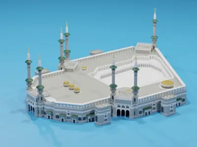 Cartoon Masjid Al-Haram Mecca Saudi Arabia 3D model