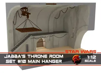 Jabbas Throne Room - Set 10 - Main Hangar 1-12 scale Blackseries 3D print model