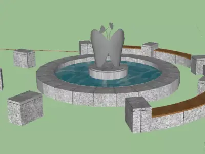 Butterfly-shaped fountain Free 3D model
