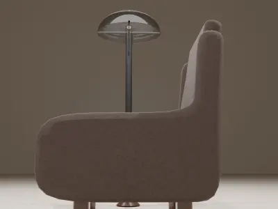 Armchair and Lamp Low-poly 3D model