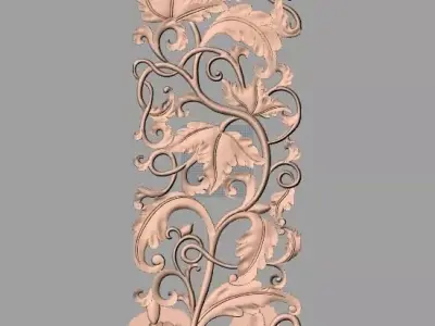Door flower 3D relief STL Model for CNC woodworking carving E264 3D model