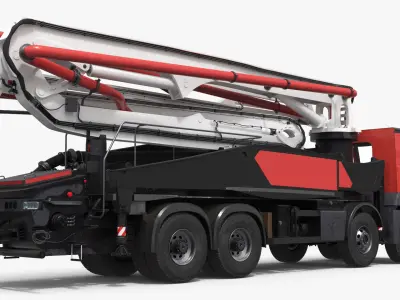  Mobile Concrete Pump Truck Red 
