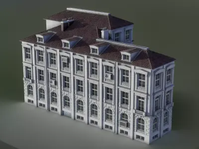 European Building 02 Low-poly 3D model