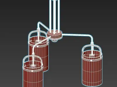 rivoli-annegret-4082-303-b0051267 three light chandelier with... 3D model