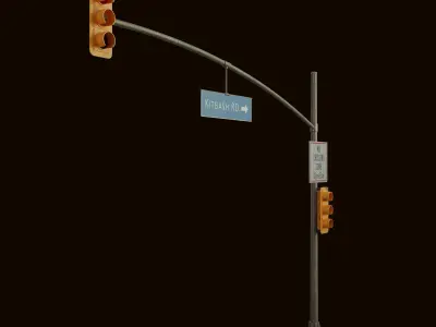 High Poly Traffic Lights Pack- 3 variant Low-poly 3D model