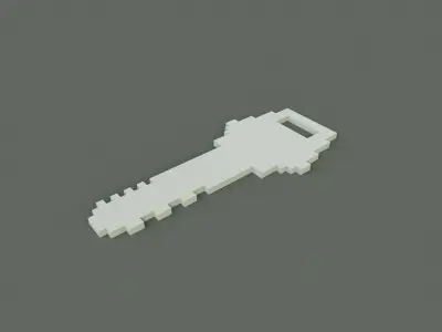 Voxel Key Low-poly 3D model