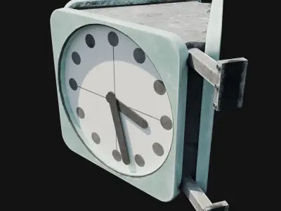 Prague street clock Low-poly 3D model