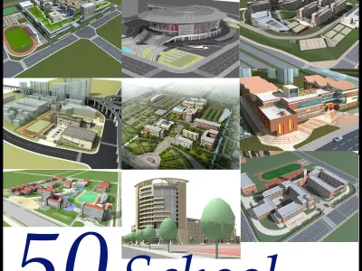 School Building Collection 50 items Vol1  3D model
