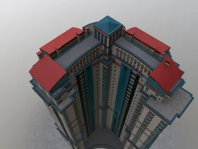 Moscow House Building39 Low-poly 3D model