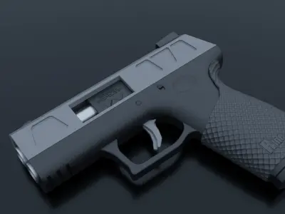 Scifi Pistol Low-poly 3D model get