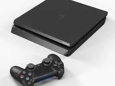 Sony PlayStation 4 Slim Low-poly 3D model