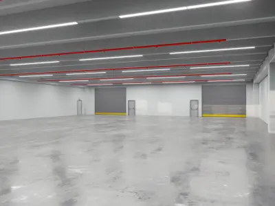 Industrial Hall Interior 7 S Low-poly 3D model