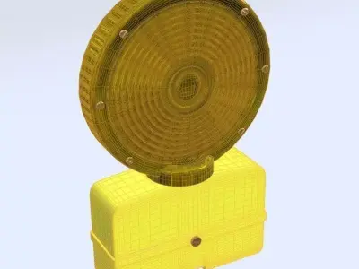 Warning light led road 3D model
