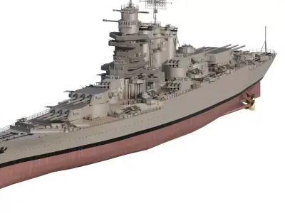 WW2 US NAVY USS BRONX battlecruiser 3D model