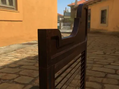 Photo realistic Old wild west tavern bar swing flap doors 3D model