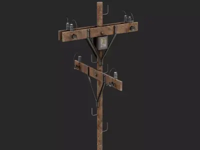Light Pole Game Ready Model Low-poly 3D model