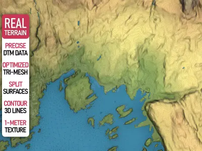 Oslo - Topography Terrain Low-poly 3D model