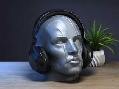 Human modern Headphone Stand Cyborg Headset Stand 3D print model