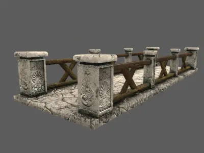bridge 4 stone Low-poly 3D model