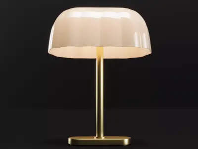AKTERSPRING Table Lamp Opal Glass and Brass Ikea 3D model