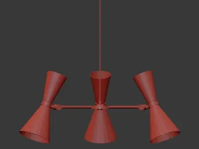 Cairo Five Arm Contemporary Chandelier 3D model