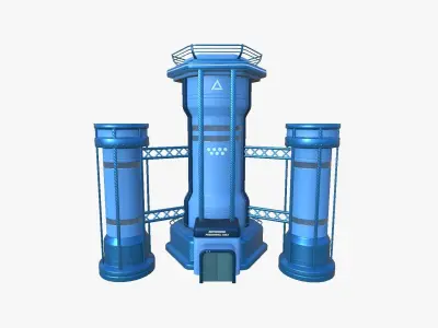 SciFi Facility A03 Blue - Sci Fi Exterior Design Low-poly 3D model
