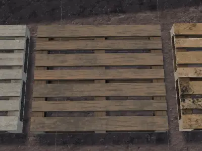 wooden pallet  Low-poly 3D model