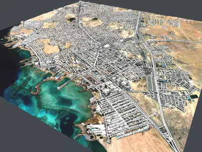 Cityscape Hurgada Egypt 3D model