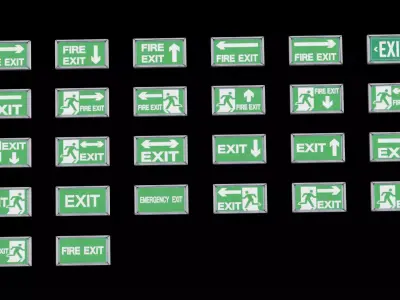 Sign Board Pack Low-poly 3D model