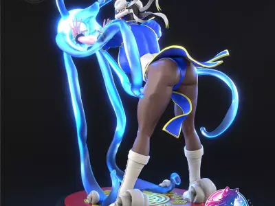 ChunLi Street Fighter Statue Figurine stl printable 3D print model