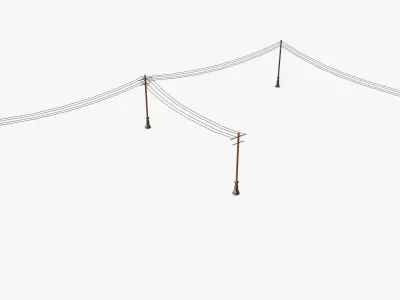 Electrical Tower Low-poly 3D model