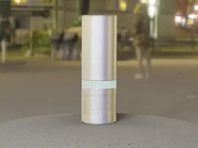 Low-Poly Basic Light Column 5 - Street Light Set-9 Low-poly 3D model