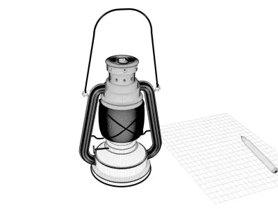 Old Oil Lantern  3D model
