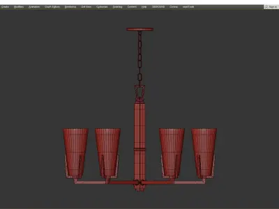 Upton 6 Light Chandelier Aged Brass Finish Low-poly 3D model