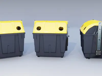 Street recylcing container Low-poly 3D model
