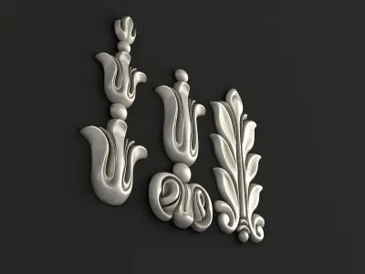 Carved decor vertical 3D model 3D model