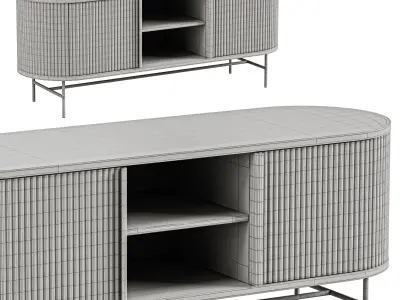 TV cabinet in Vienna mango wood two-door 3D model