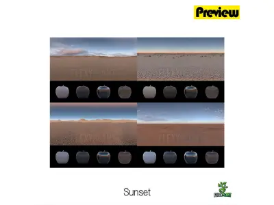 Realistic HDRI 19pcs 12k Desert Low-poly 3D model