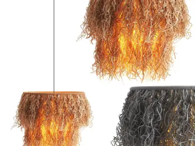 Rafia Pendant Lamp Collection 3D Model Pack