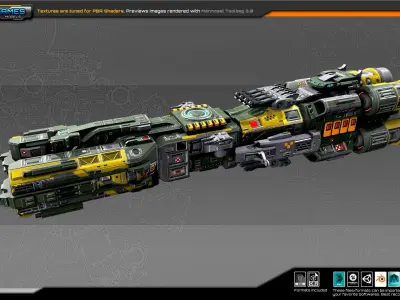 SF REBEL Frigate RF4 Low-poly 3D model