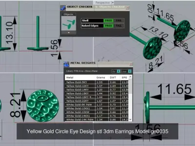 The Volume and Texture Gold Earring Collection 3D Model Pack