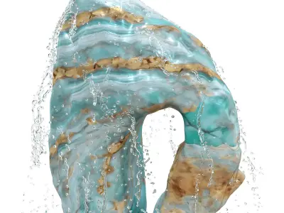 Argentine Aquamarine Onyx Stone Fountain 3D model