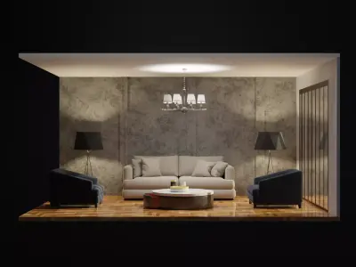 Modern Minimalist Living Room 3D model